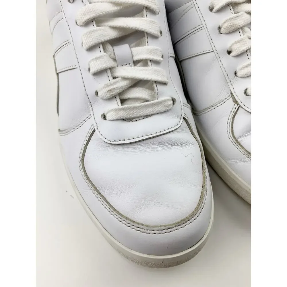 Tory Burch Hank Court Sneakers Lace Up White Leather Women's 9.5